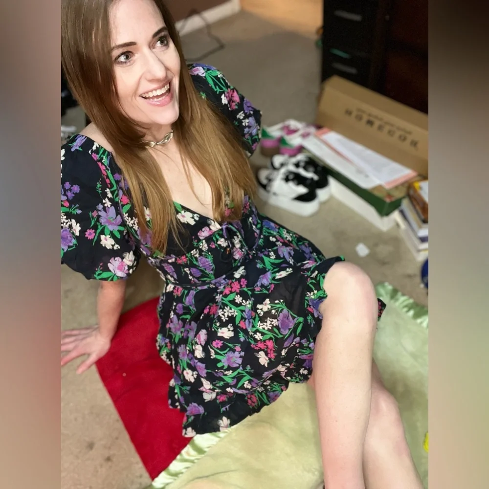 Free People Black and Purple Floral Dress
(Perfect Day Printed Dress) - Picture 8 of 14